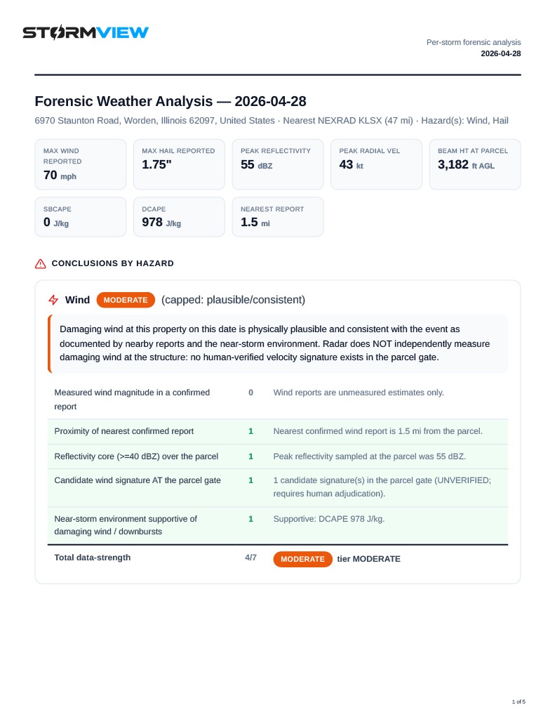 Detailed Analysis report — findings page